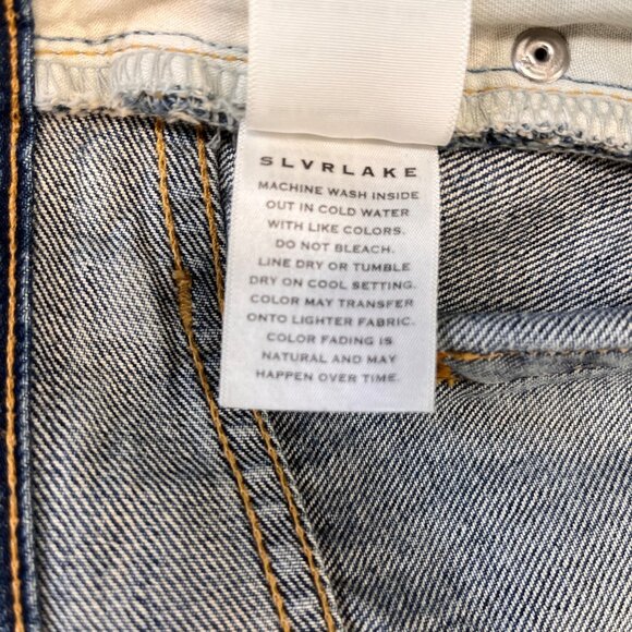 Slvrlake London Jeans Size 32 High Rise Straight Leg Cotton Denim USA Made - Picture 14 of 14